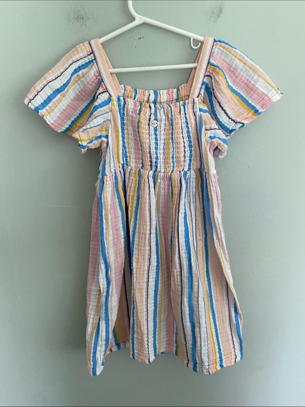Roxy Girls' Short Sleeve Striped 100% cotton dress Size Small Size 7/8 - Picture 3 of 7